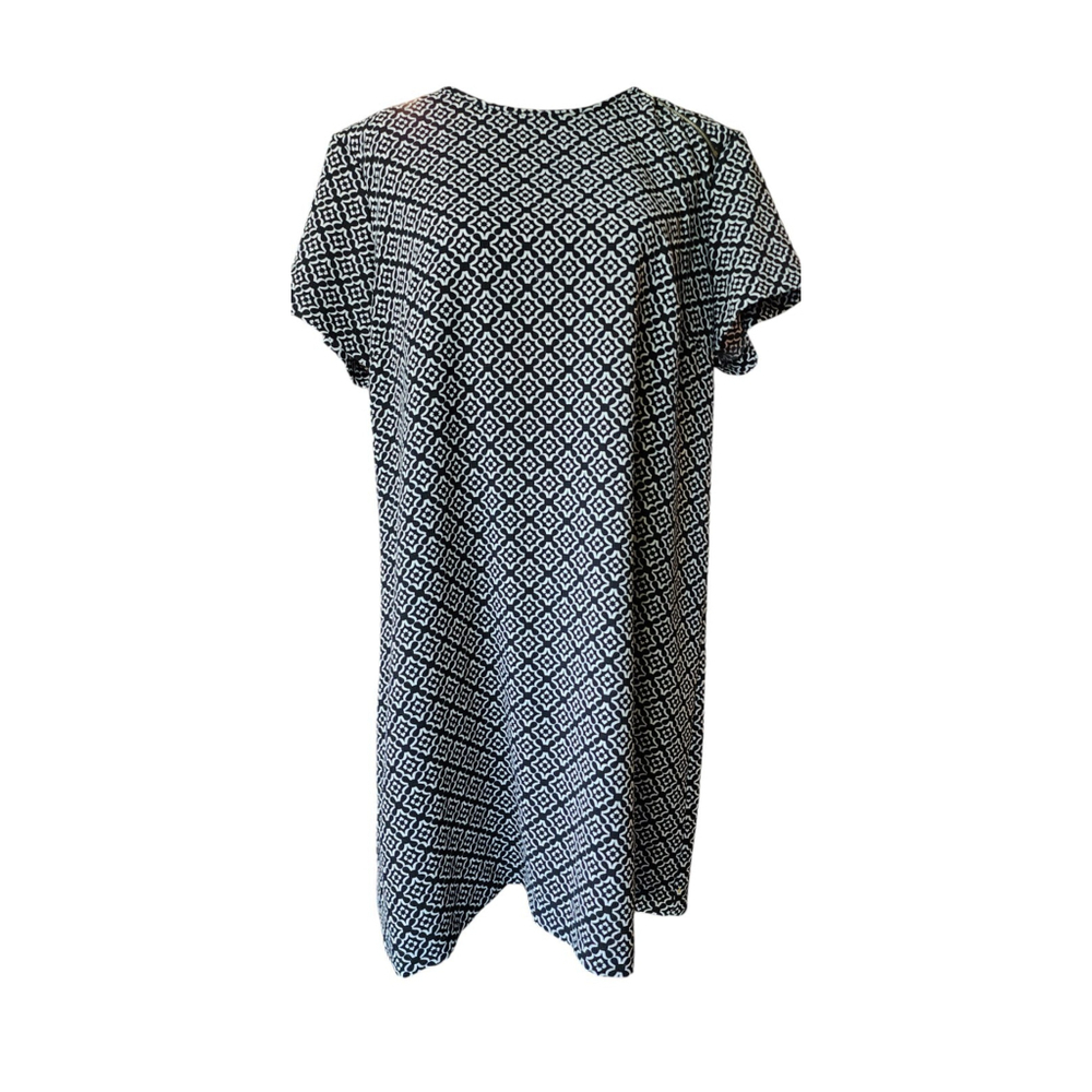 Sami & Jo Black & White Print Shift Dress Women's Size XL